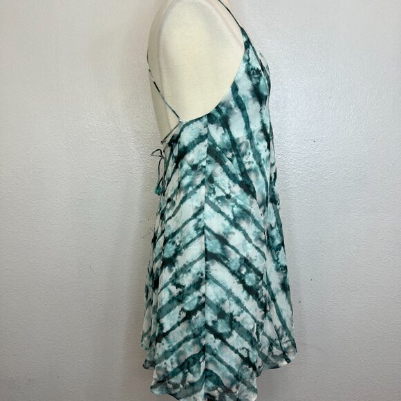 The Jetset Diaries Green White Tie Dye Strappy Mini Dress Size S - Picture 5 of 7